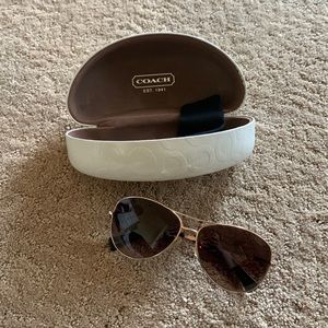 Gold coach aviator style sunglasses